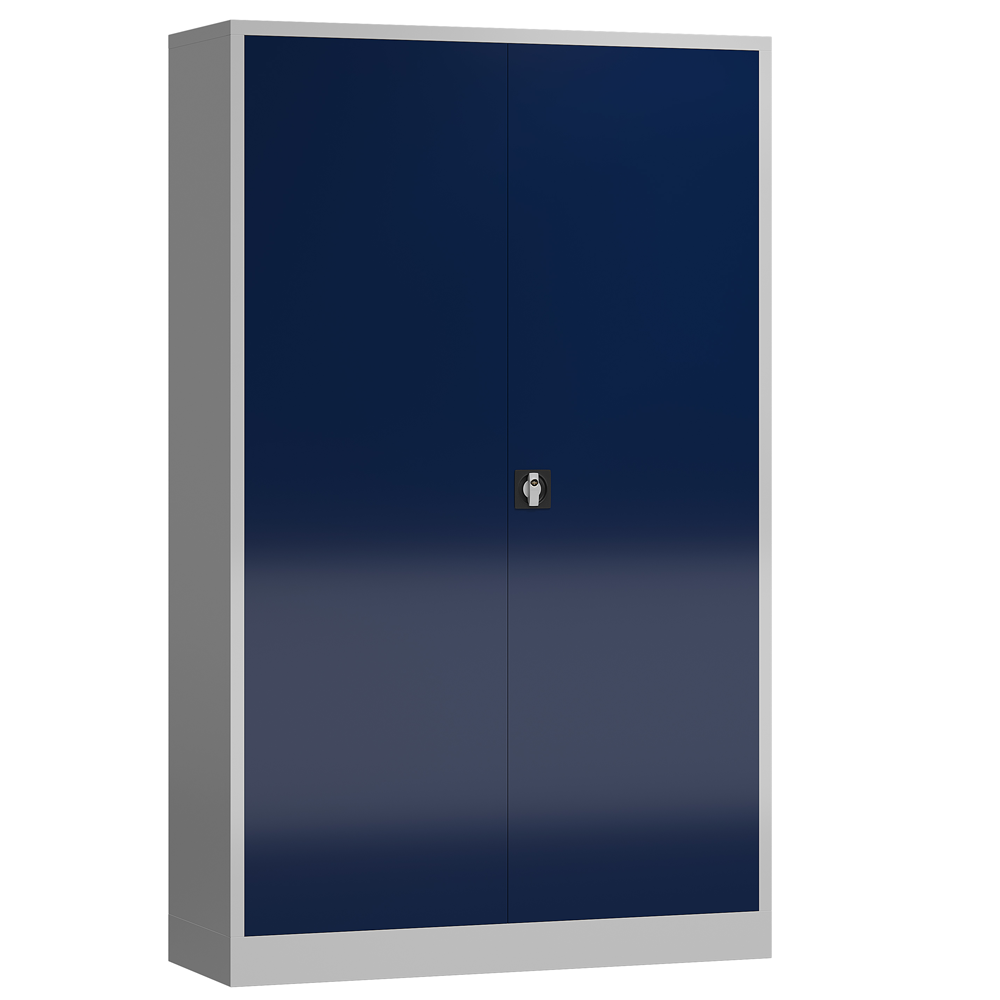 X-530371 LÜLLMANN ClassiX XXL Flügeltürenschrank, 5 OH, 1200x600x1945mm, lichtgrau/enzianblau