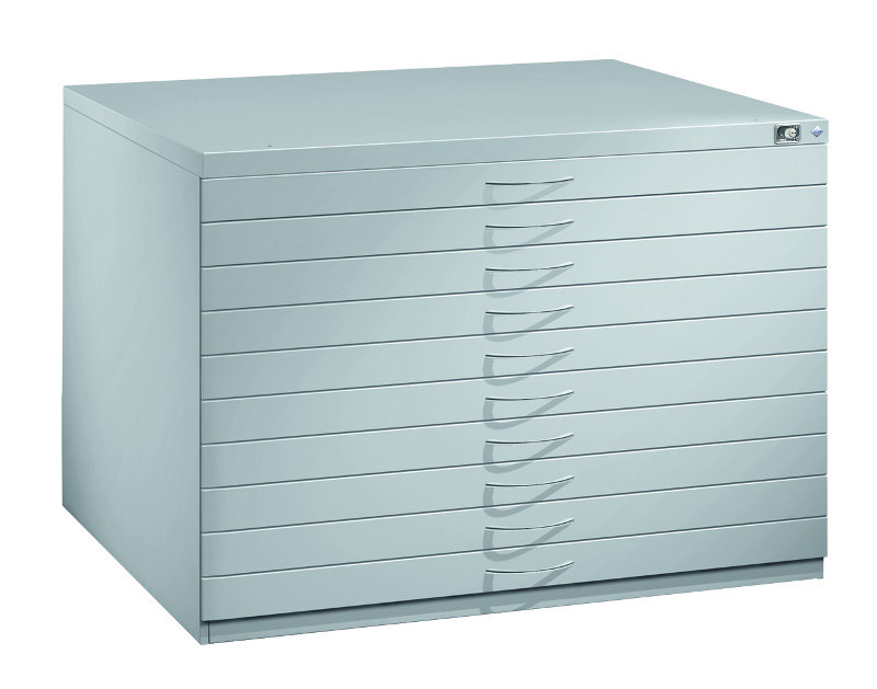 503-0244-33HaWKIpkI5xDfx Flachablageschrank bis DIN A0 mit 10 Schubladen je 45mm hoch