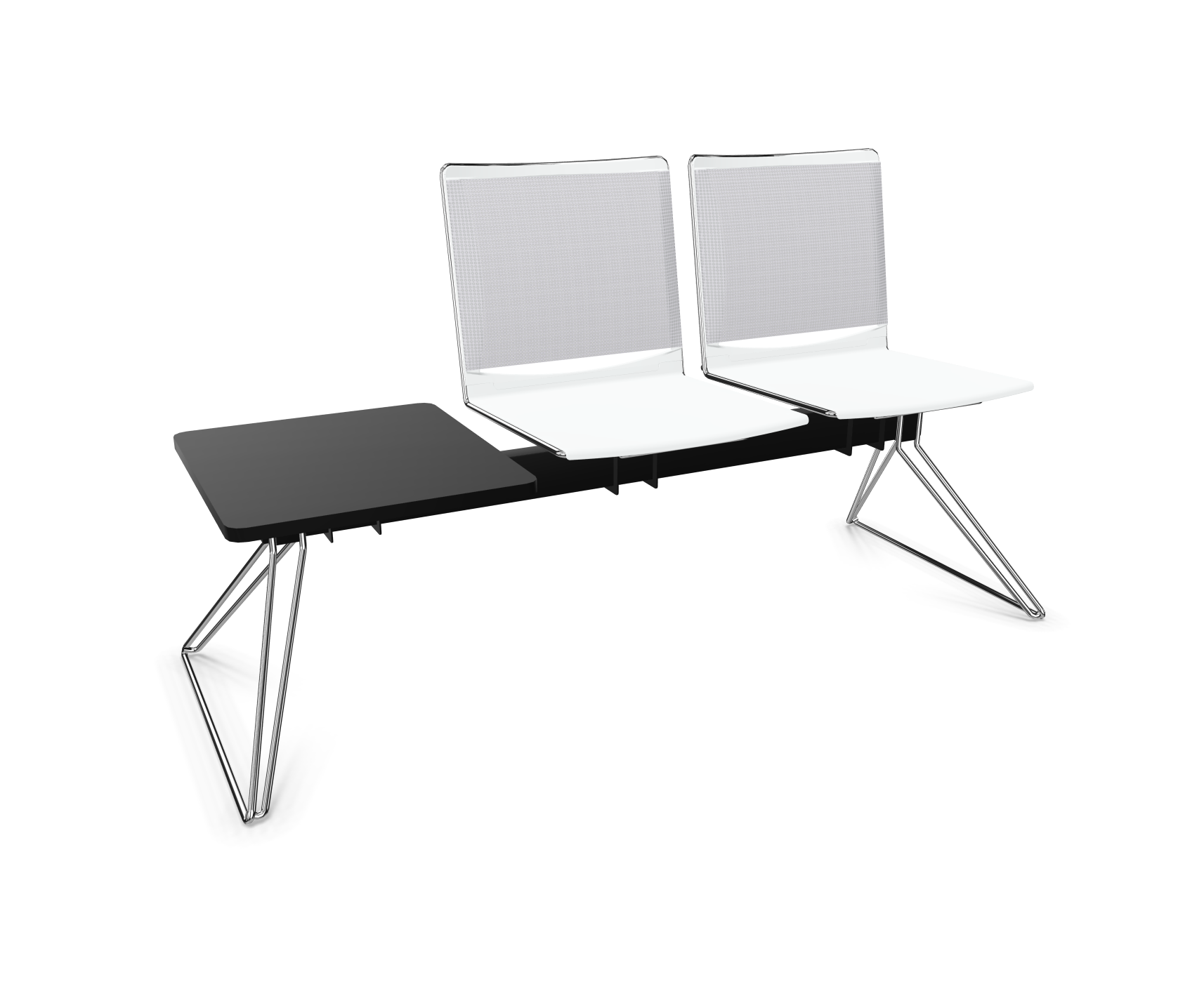 202-0964 viasit Klikit Traversenbank - 3er-Sitzgruppen - Rücken-Netzbespannung grau