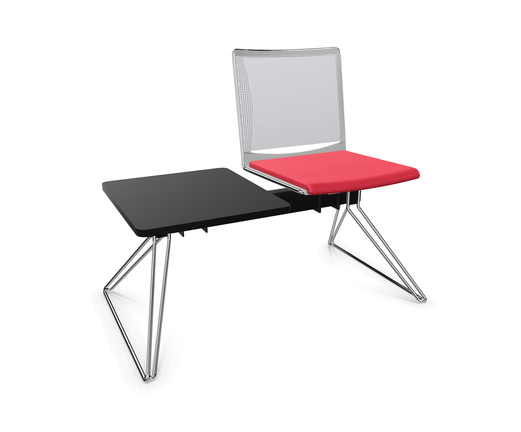 viasit Klikit Traversenbank - 2er-Sitzgruppen - Rücken-Netzbespannung grau