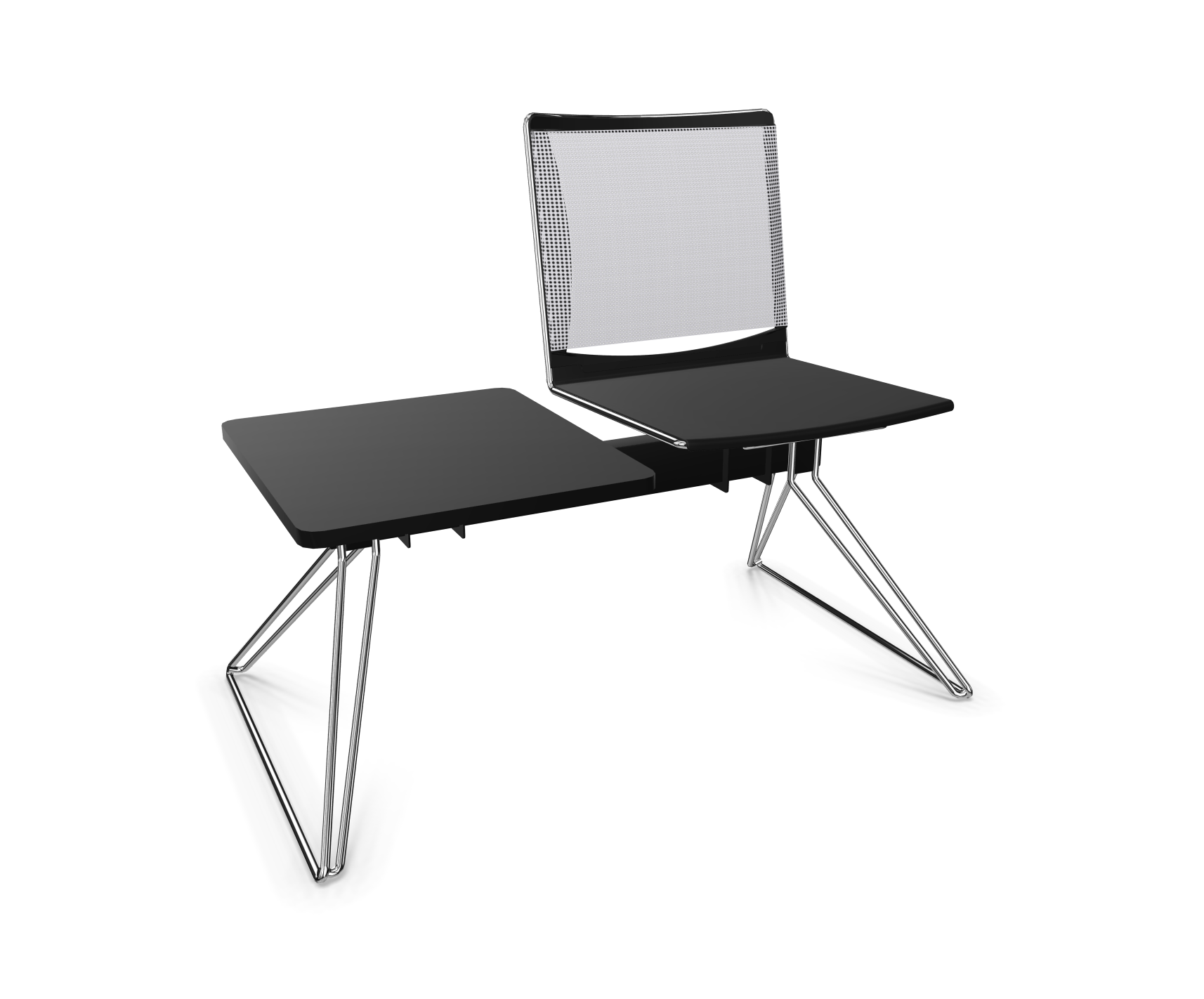 viasit Klikit Traversenbank - 2er-Sitzgruppen - Rücken-Netzbespannung grau