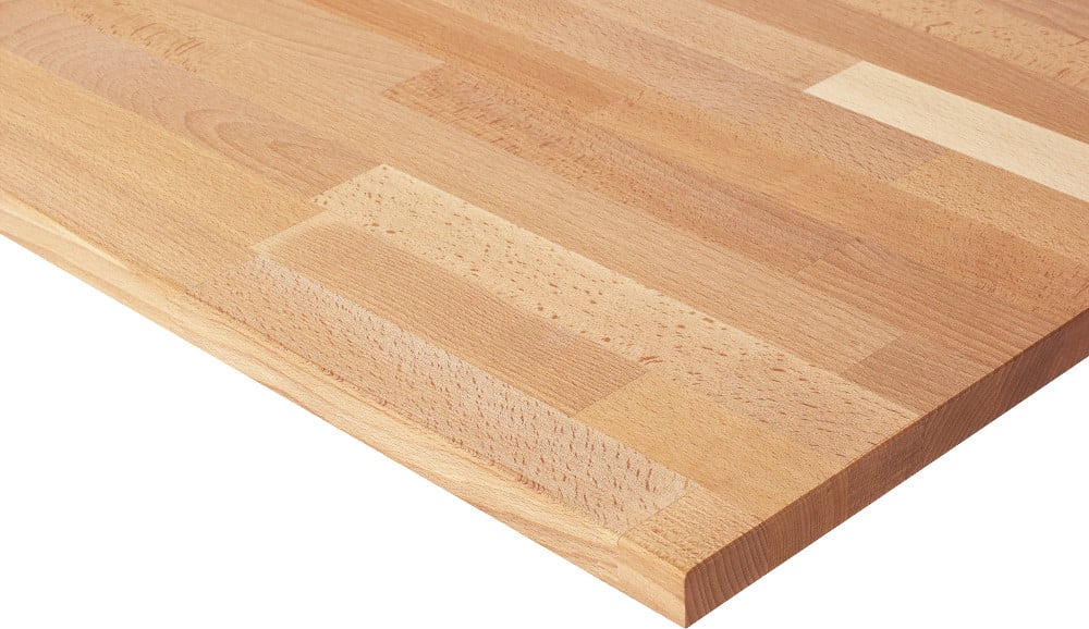 311_Platte_Buche_massiv Werktisch mit Buche-Massiv-Platte, Serie adlatus 300