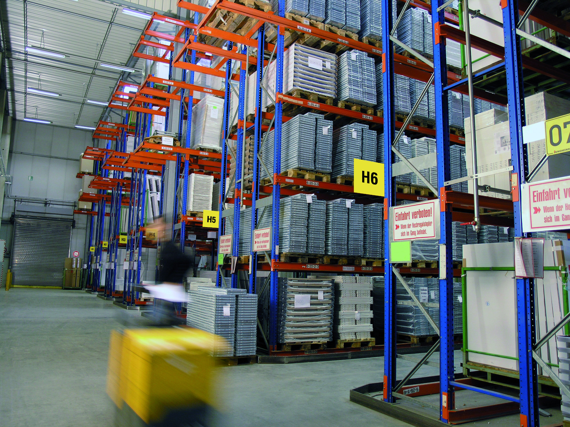 Hochregallager Schulte Regalzeilenschilder für Palettenregale