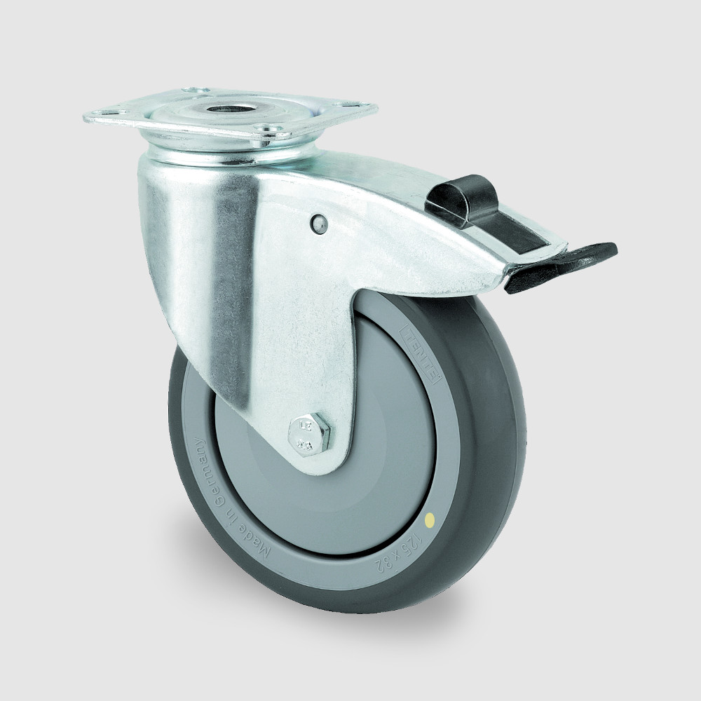 016-0333-00-apparate-lenkrolle-mit-richtungsfeststeller-mit-polyurethan-bereifung-esd-tente Apparate-Lenkrolle mit Richtungsfeststeller Tragkraft 100 kg