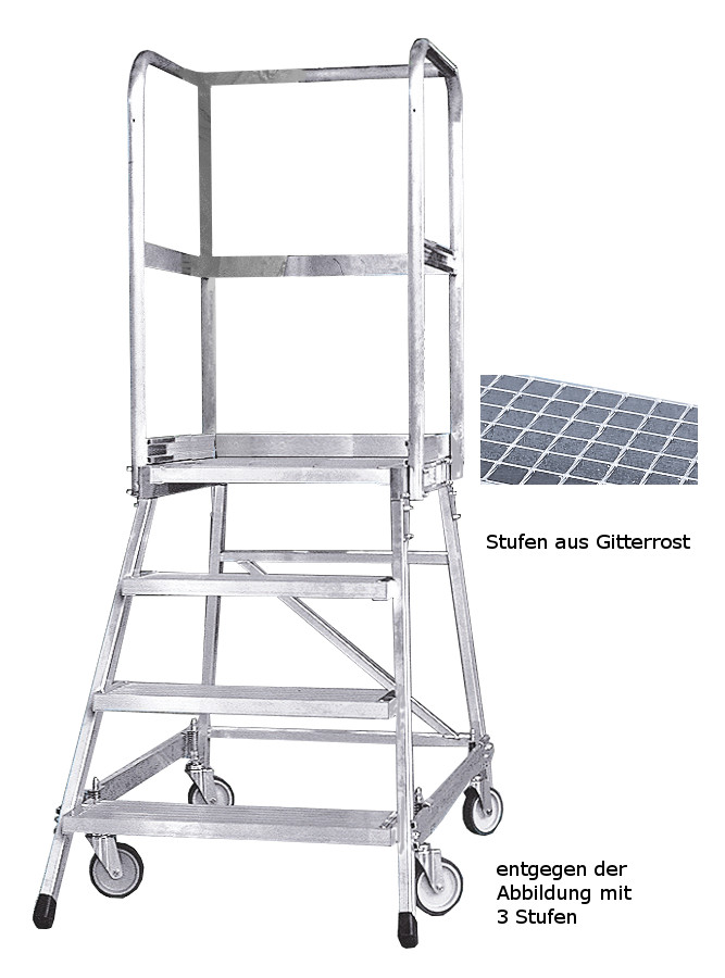706-0580 Podestleiter einseitig rollbar