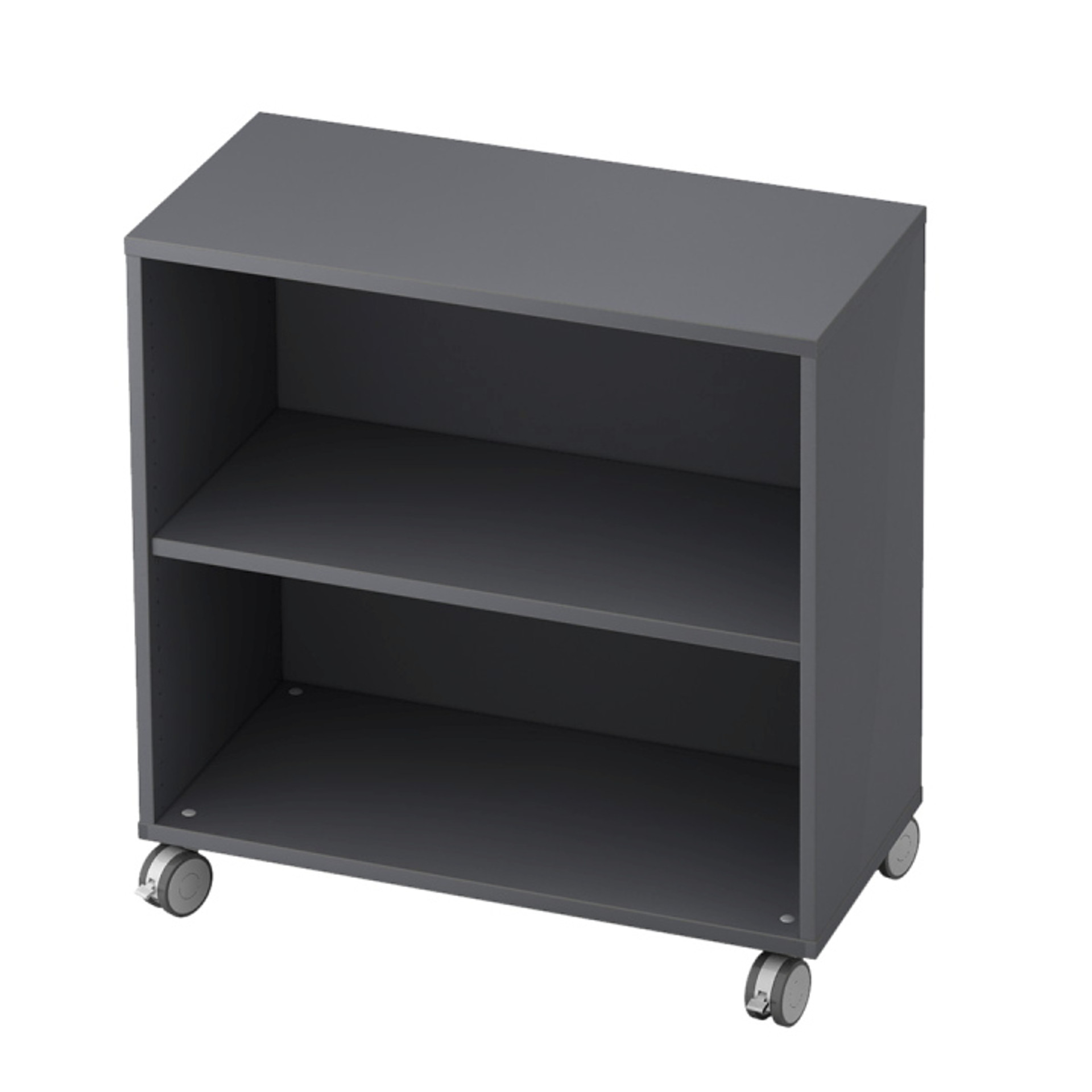 212-0515-90 Hammerbacher V228RERA/G - Regal 2 OH, graphit, auf Rollen, Sichtrückwand, 800x400x820mm, 25,1 kg