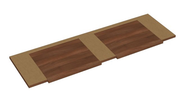 Zwischenteil mit 2 Ausziehbrettern für 1200mm Breite Serie dataline