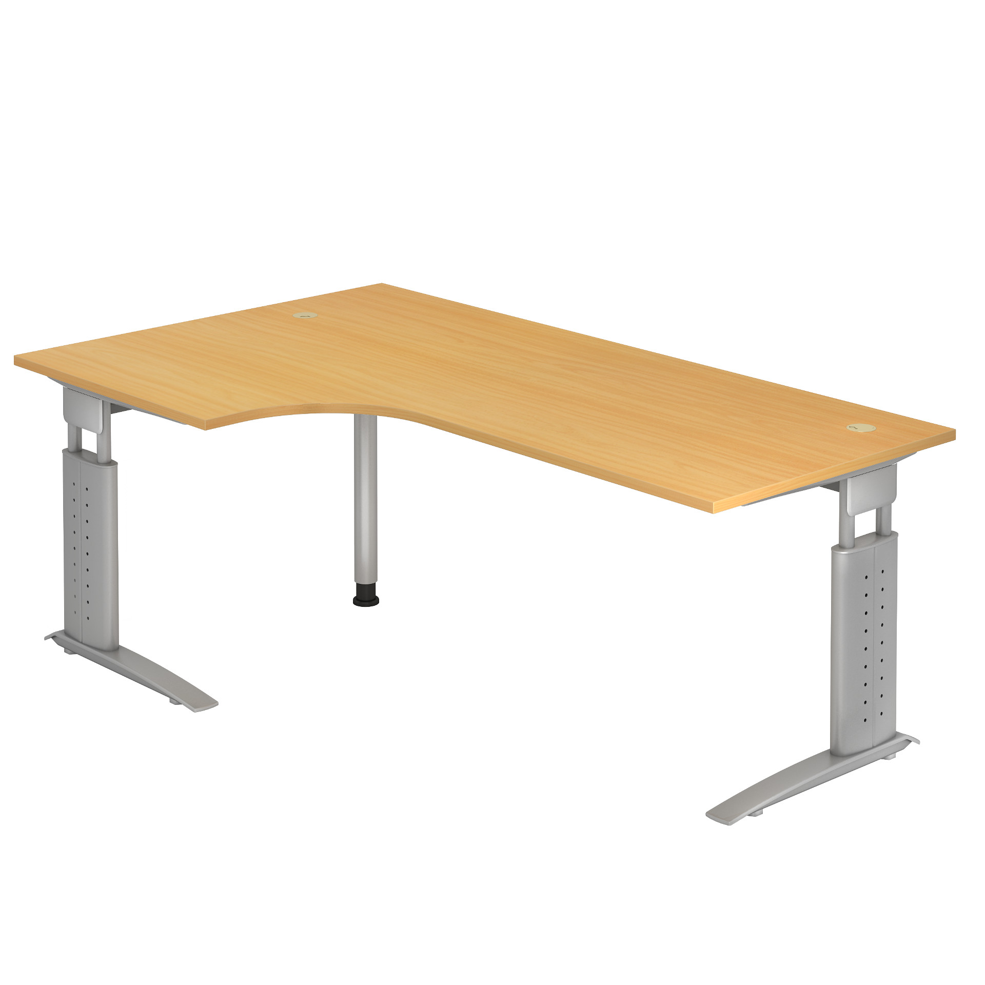 212-0077-40 Hammerbacher Winkel-Schreibtisch, Gestell silber, Serie orga U