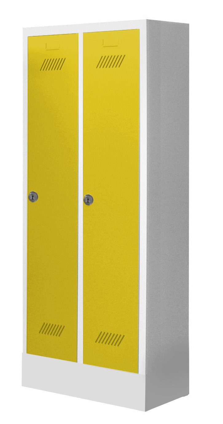 508-0501-37-garderobenschrank-kindergarten-pavoy Garderobenschrank für Kindergärten, 2 Abteile, mit Sockel und Zylinderschloss
