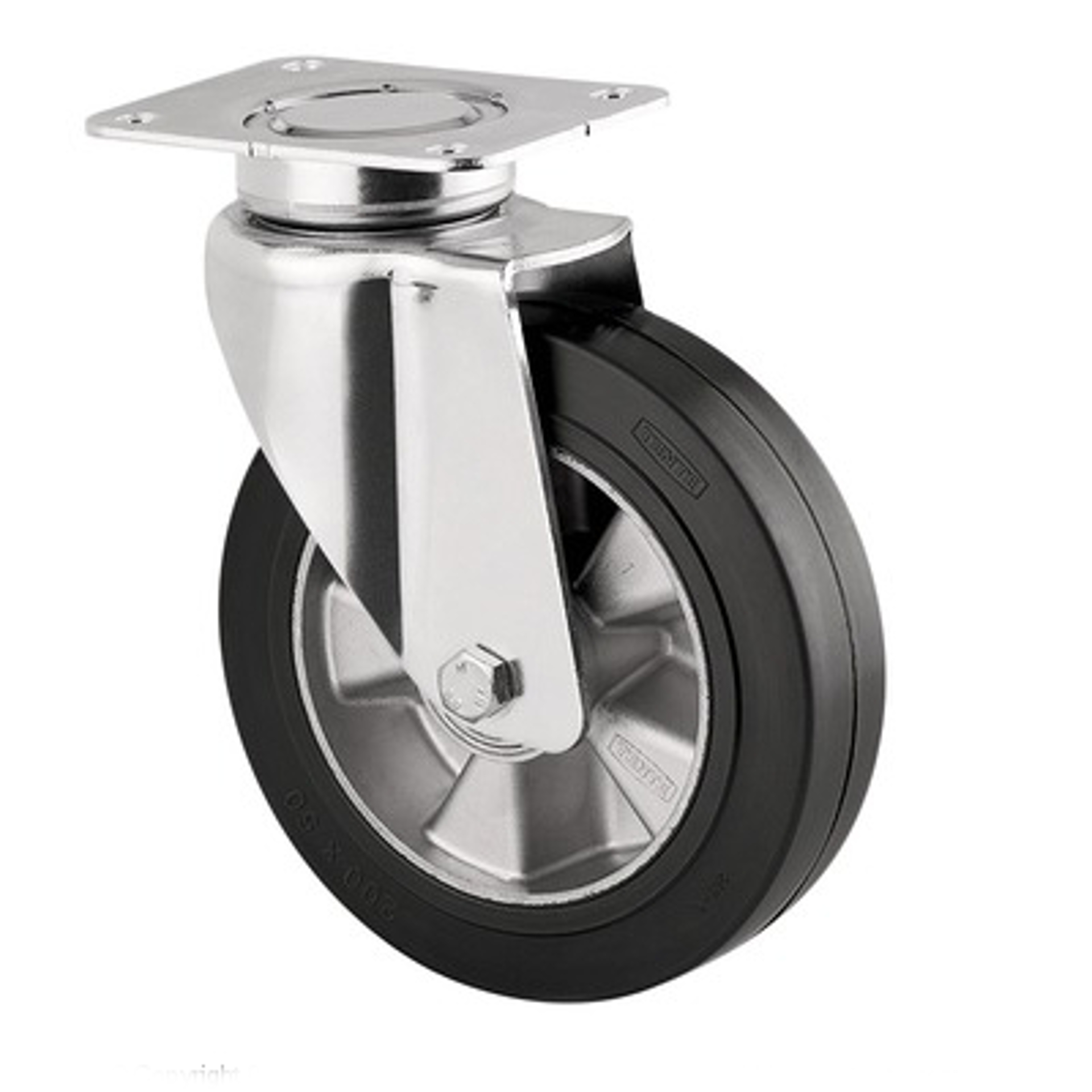 016-0401 Lenkrolle Ø 200 x 50mm breit mit Platte