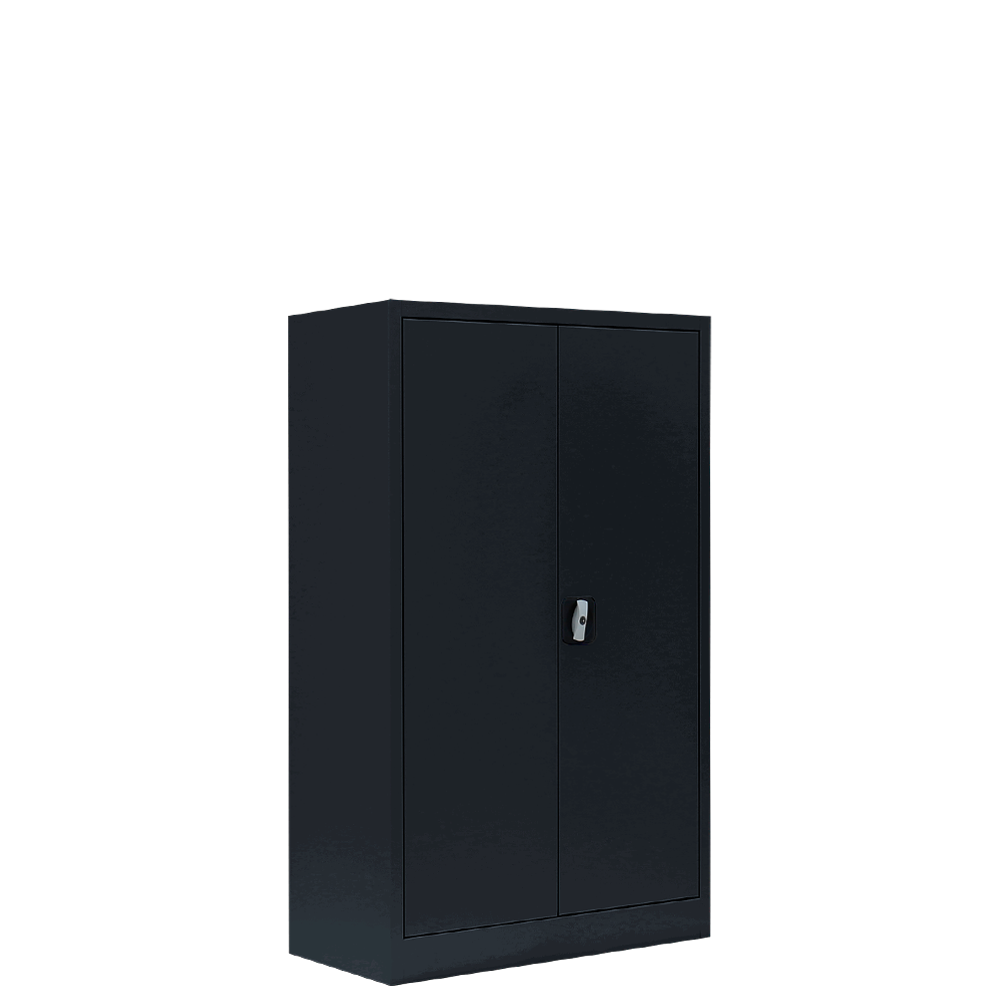 530299 Lüllmann Flügeltürenschrank, 3 OH, B 800 x T 383 x H 1200mm, tiefschwarz