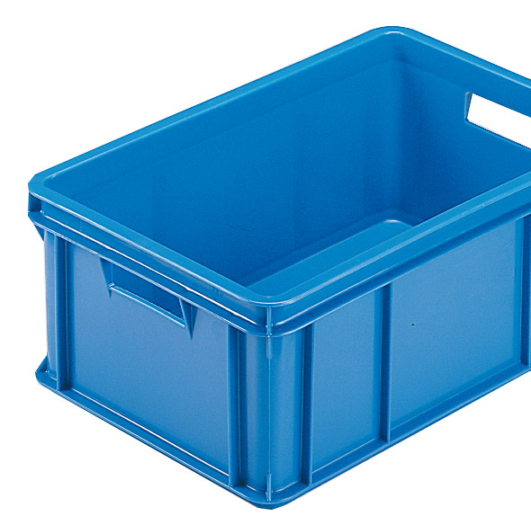 697-0019 Stapelkasten Typ 3, Wände und Boden geschlossen, blau, 590x385x405mm, Inhalt 80 Liter