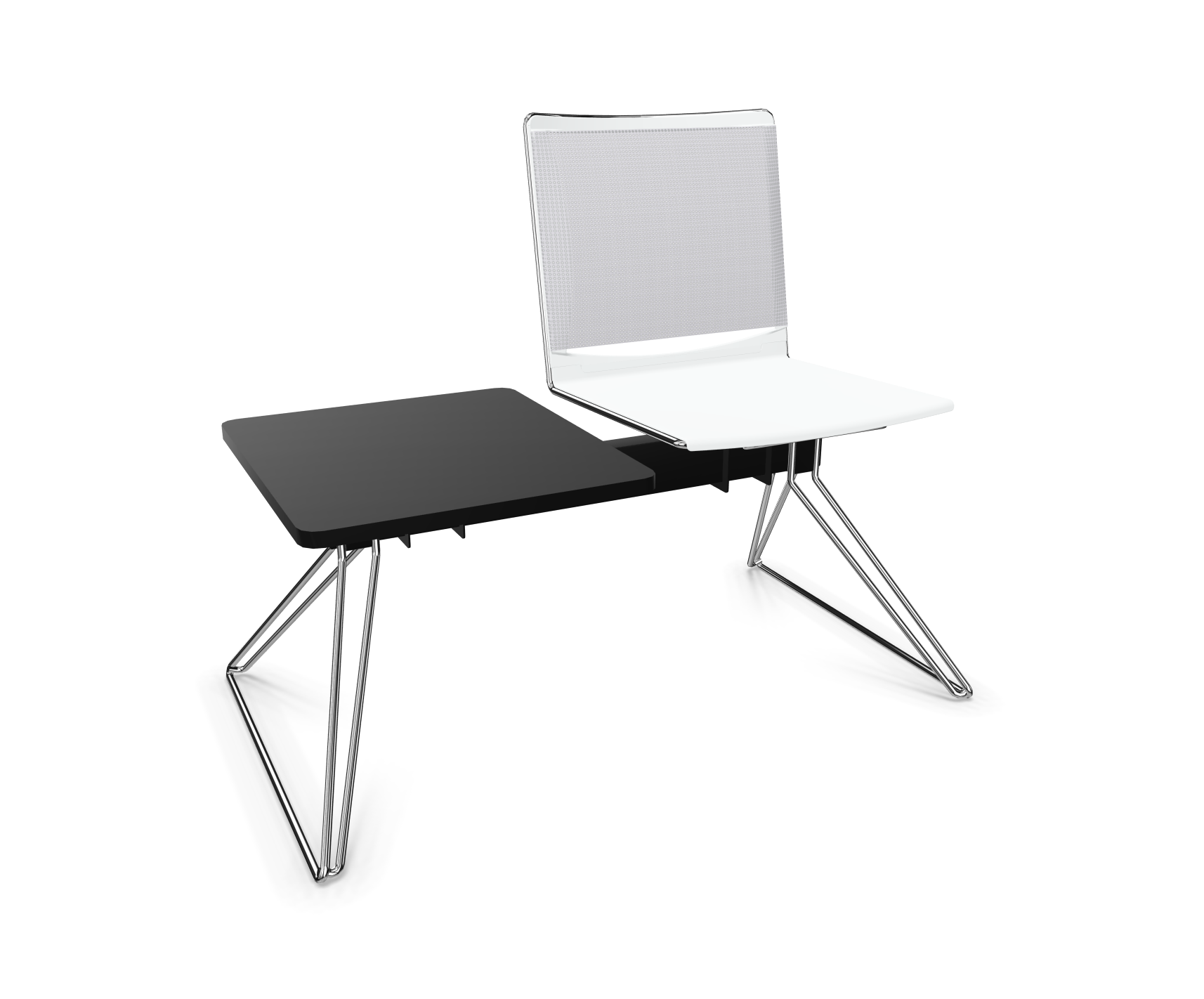 202-0961 viasit Klikit Traversenbank - 2er-Sitzgruppen - Rücken-Netzbespannung grau