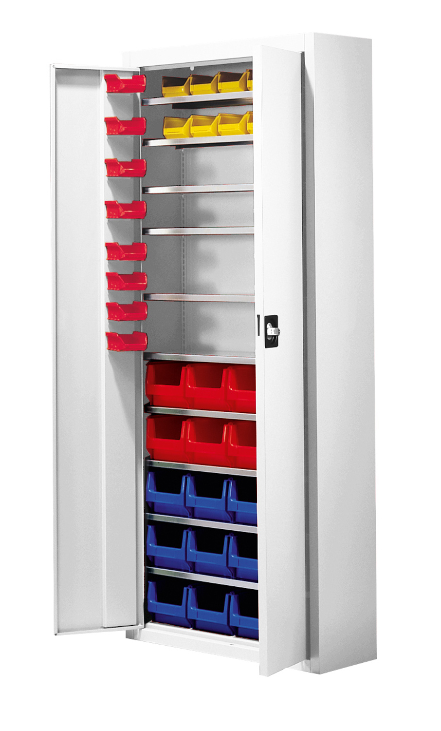 201-0096-00-schrank-mit-sichtlagerkaestenSdT3ooW3lP2Vn Stahlschrank  mit 48 Sichtlagerkästen