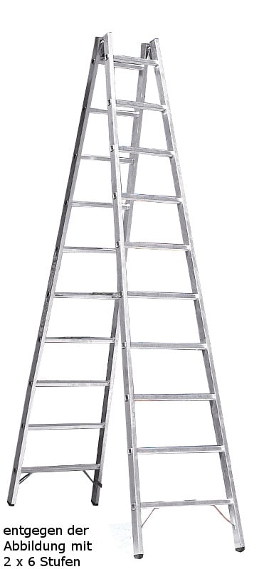 706-0069 ALU-Sprossen-Stehleiter beidseitig begehbar