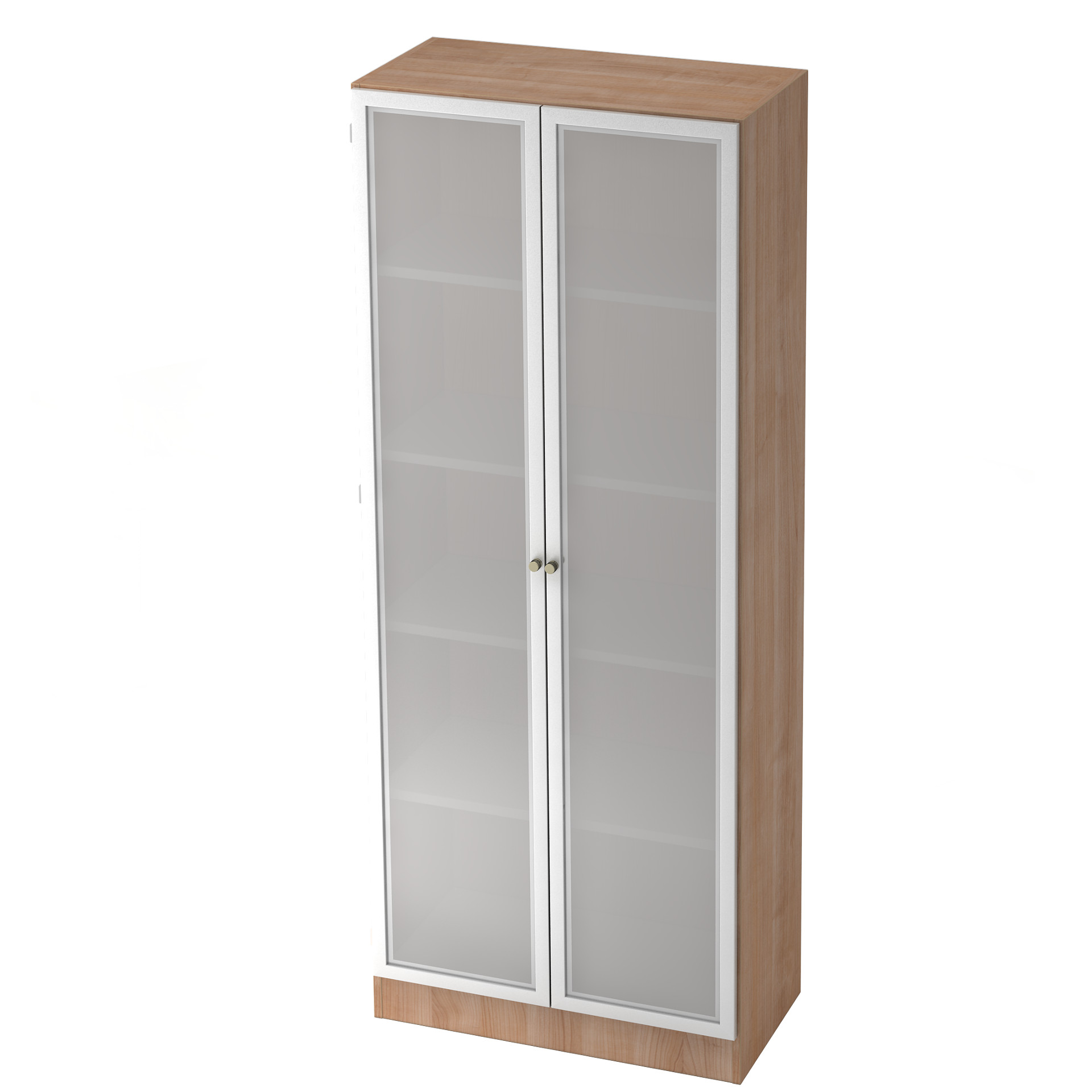 Hammerbacher Schrank mit Milchglas-Türen, Serie Solid H