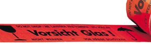 489-0156 VE = 6 Rollen Signal-Klebeband "Vorsicht Glas!"