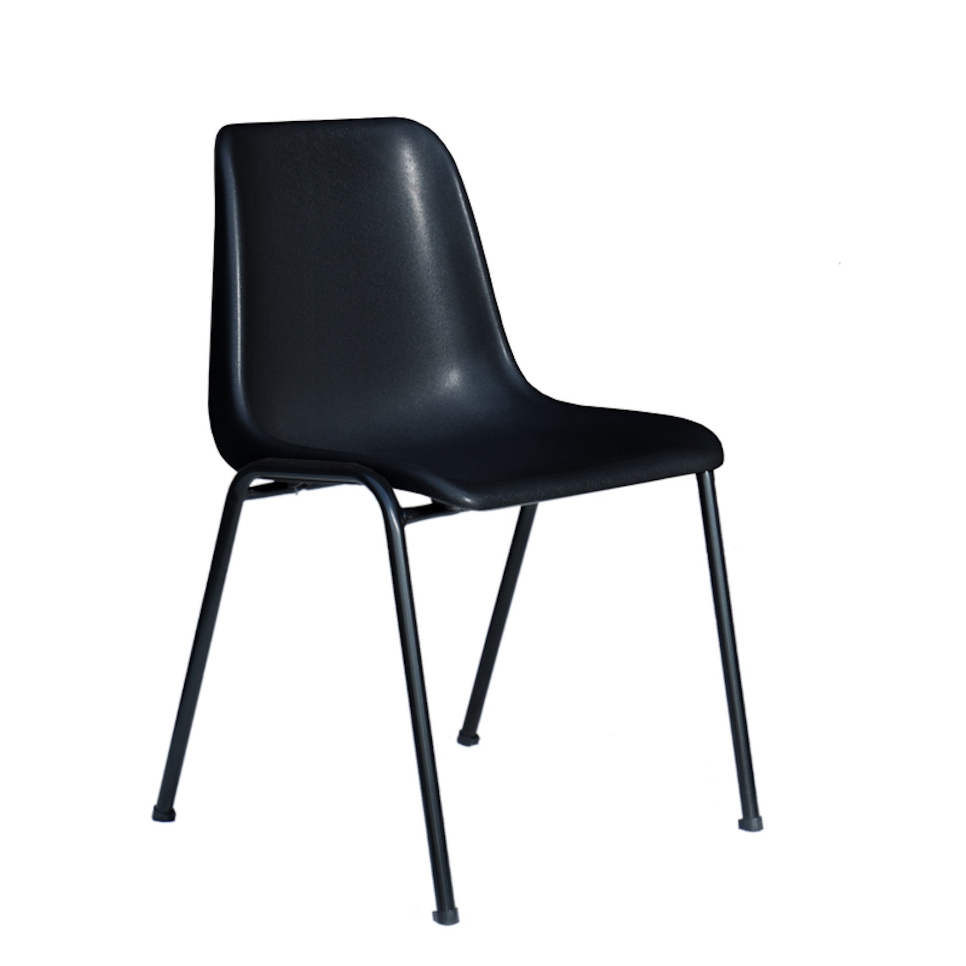 307-0271-00 Lüllmann Formschalenstuhl Basic, Stahlrohrrundgestell, RAL 9005 tiefschwarz, Schale Polyamid schwarz, B435/485xT390/500xH470/780mm