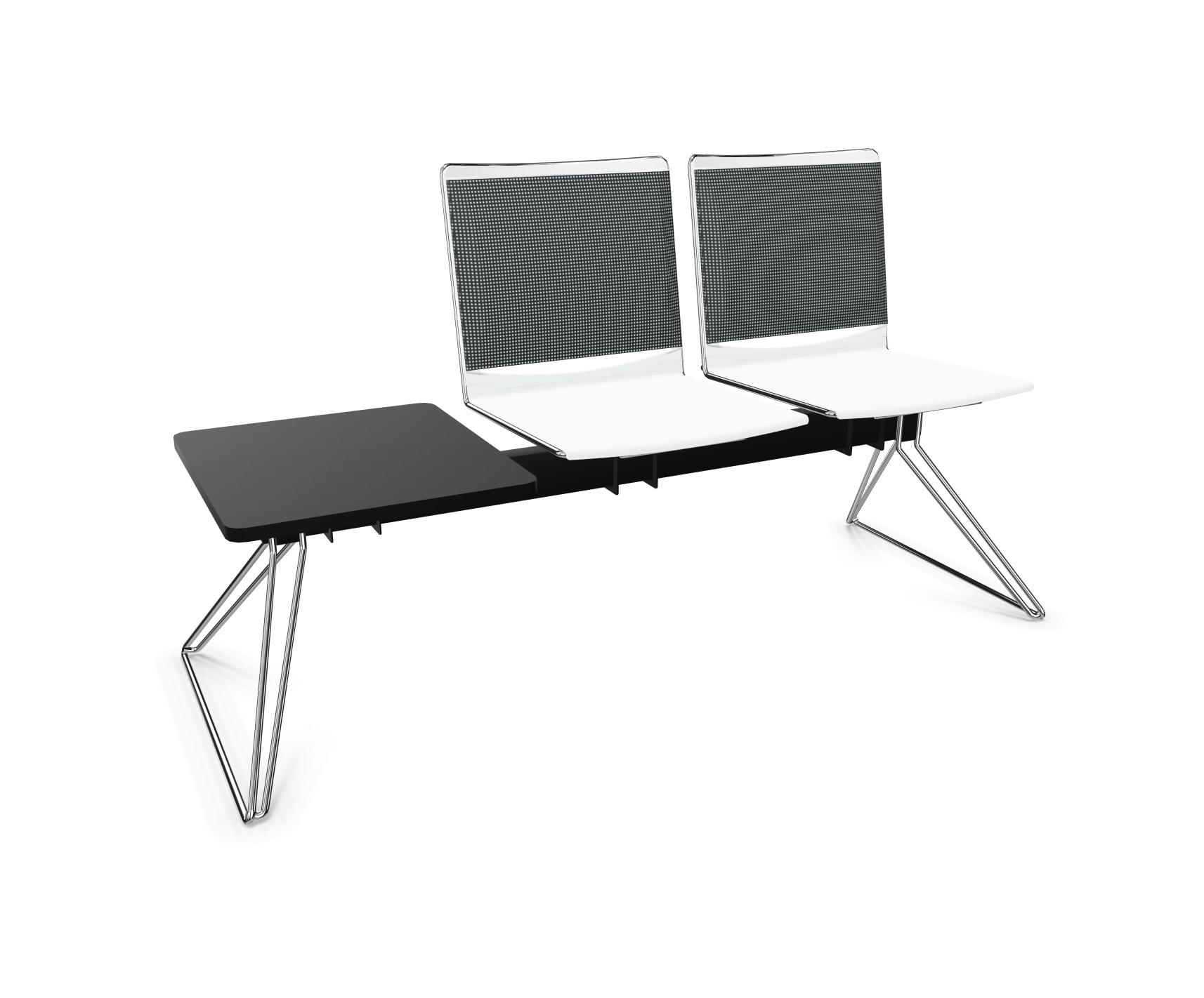 202-0988 viasit Klikit Traversenbank - 3er-Sitzgruppen - Rücken-Netzbespannung schwarz