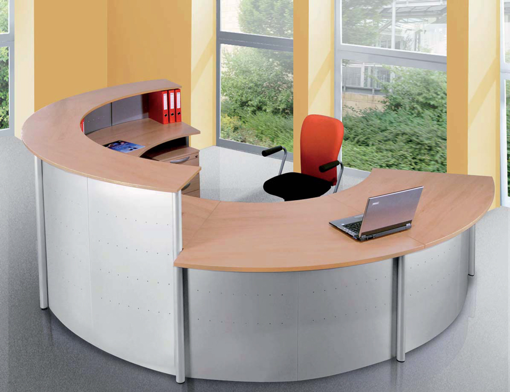 Anbau-Tisch 45°, Buche-Dekor/alufarbig, B 1265 x T 800 x H 720mm