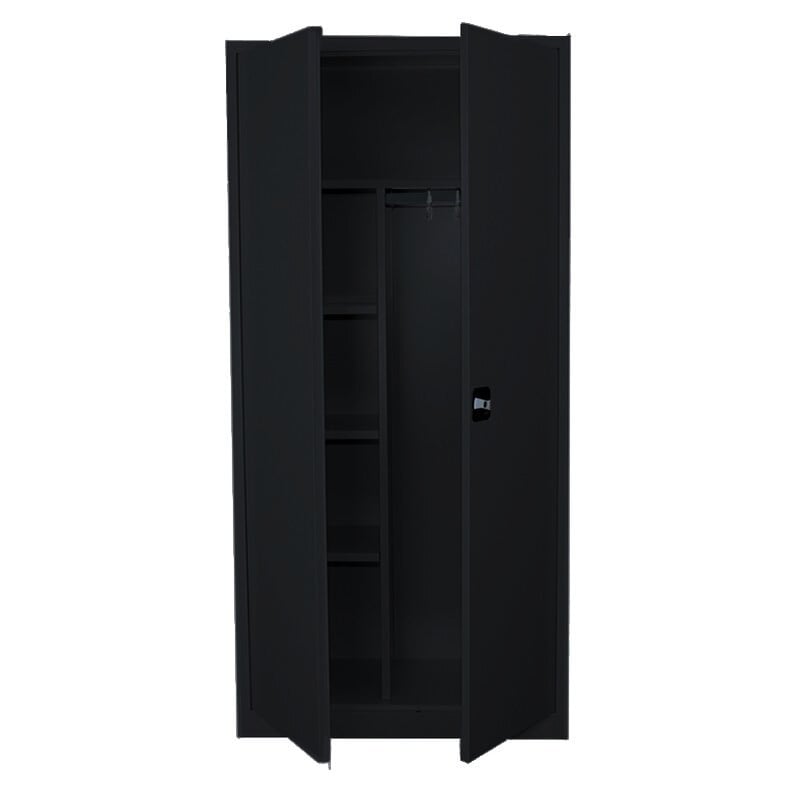 307-0175-90 Lüllmann Mehrzweckschrank, tiefschwarz/tiefschwarz, B800xT383xH1800mm