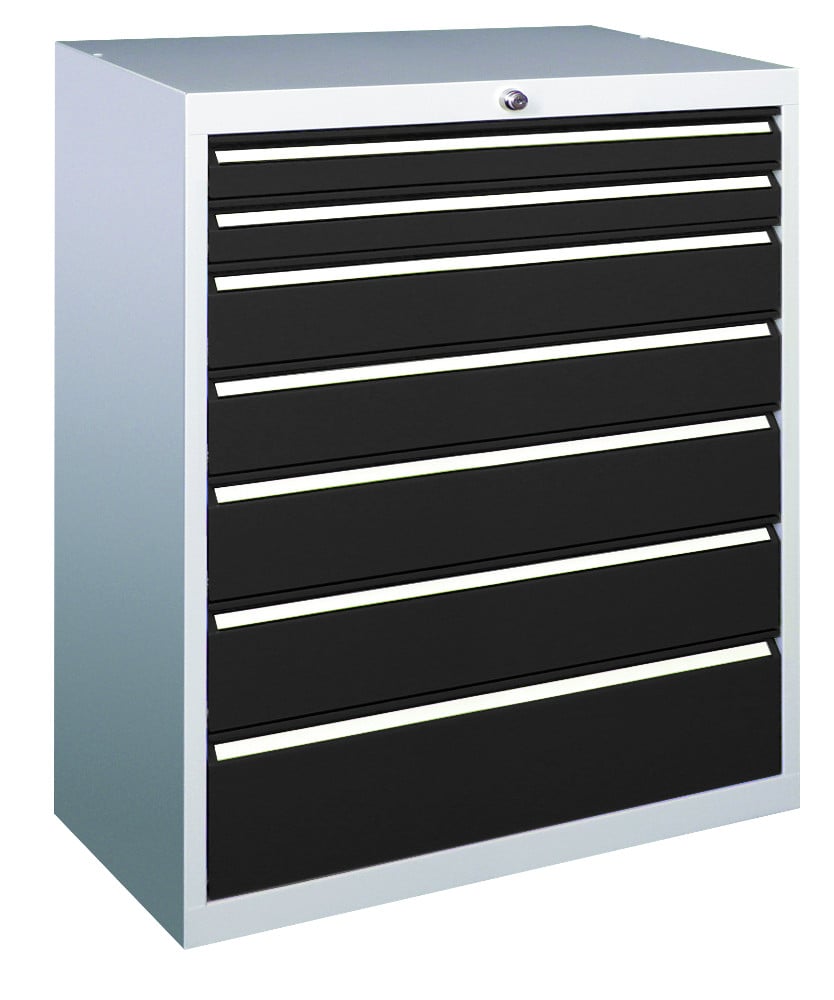 508-0013-39 Pavoy Schubladenschrank Typ 13, 7 Schubladen, lichtgrau/anthrazit, 715x600x1000mm, Serie 601