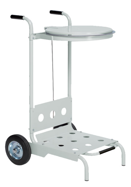 356-006255e7232758291 Mobiler Abfallsammler Typ AFL mit Fußpedal, für 120-l-Säcke, lichtgrau, B 550 x T 630 x H 990mm