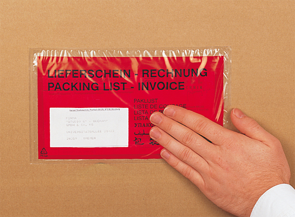 489-0152 Karton= 250 Stück Lieferschein-/Rechnungstaschen