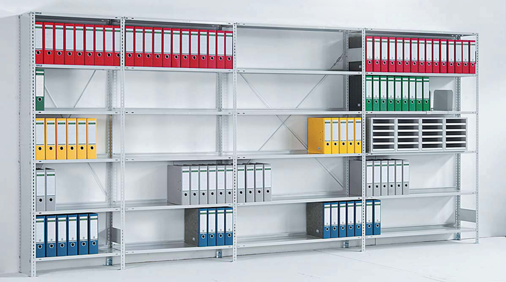 114_s25sx_buero_1 Schulte Büro-Regal Serie S25-SX einseitig ohne Abdeckboden