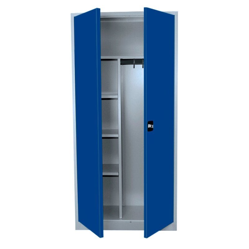 307-0175-36 Lüllmann Putzmittelschrank -  lichtgrau/enzianblau, B800xT383xH1800mm
