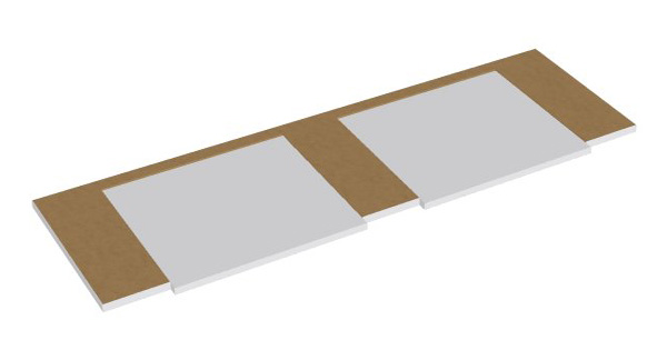Zwischenteil mit 2 Ausziehbrettern für 1200mm Breite Serie dataline