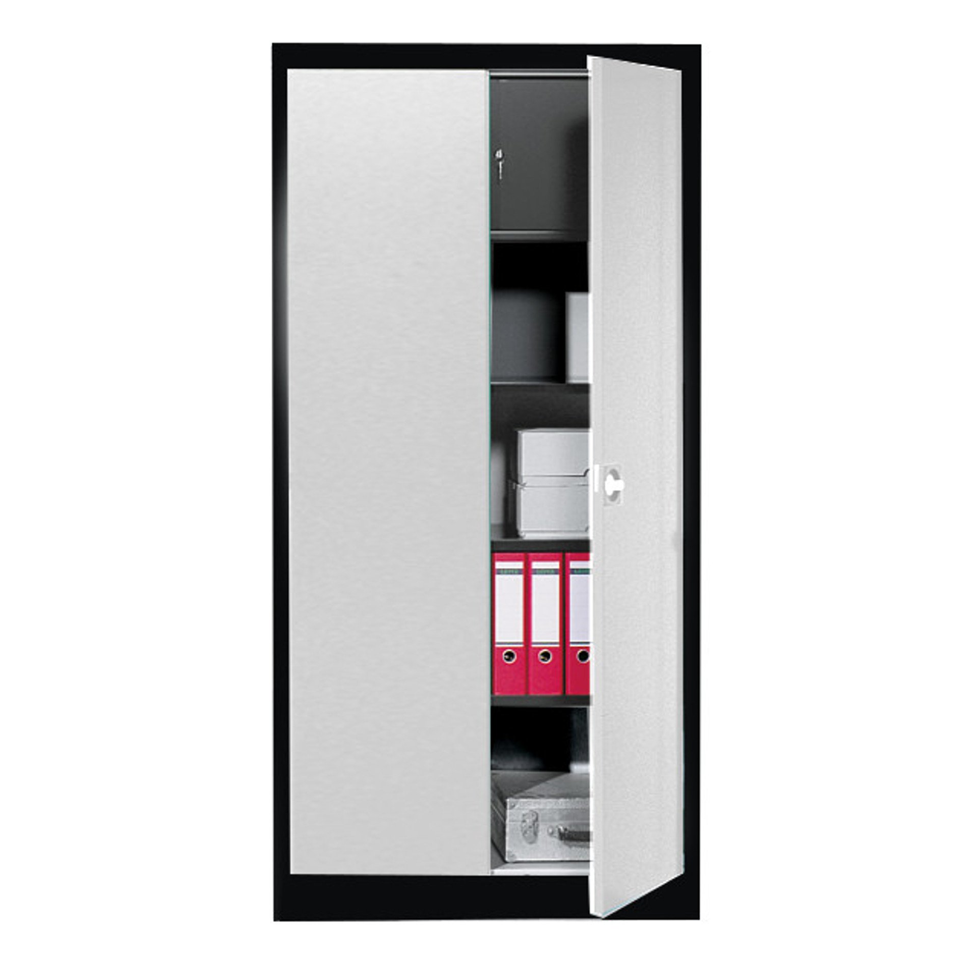 105-0019-93 Stahl-Flügeltürenschrank mit Schließfach, Serie 950