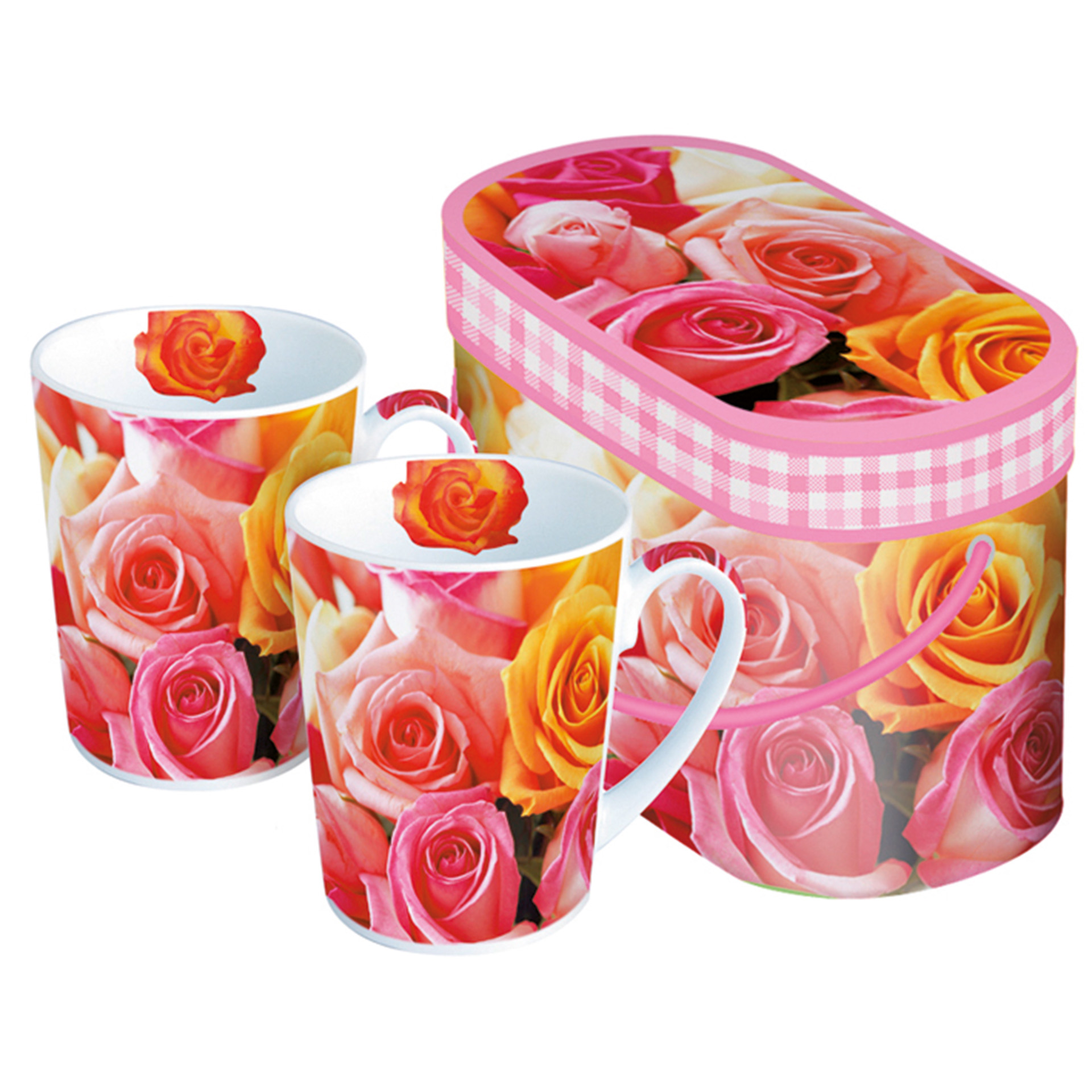 858-0035_F Set = 2 Becher in Geschenkbox 0,25 l "Summer Roses"
