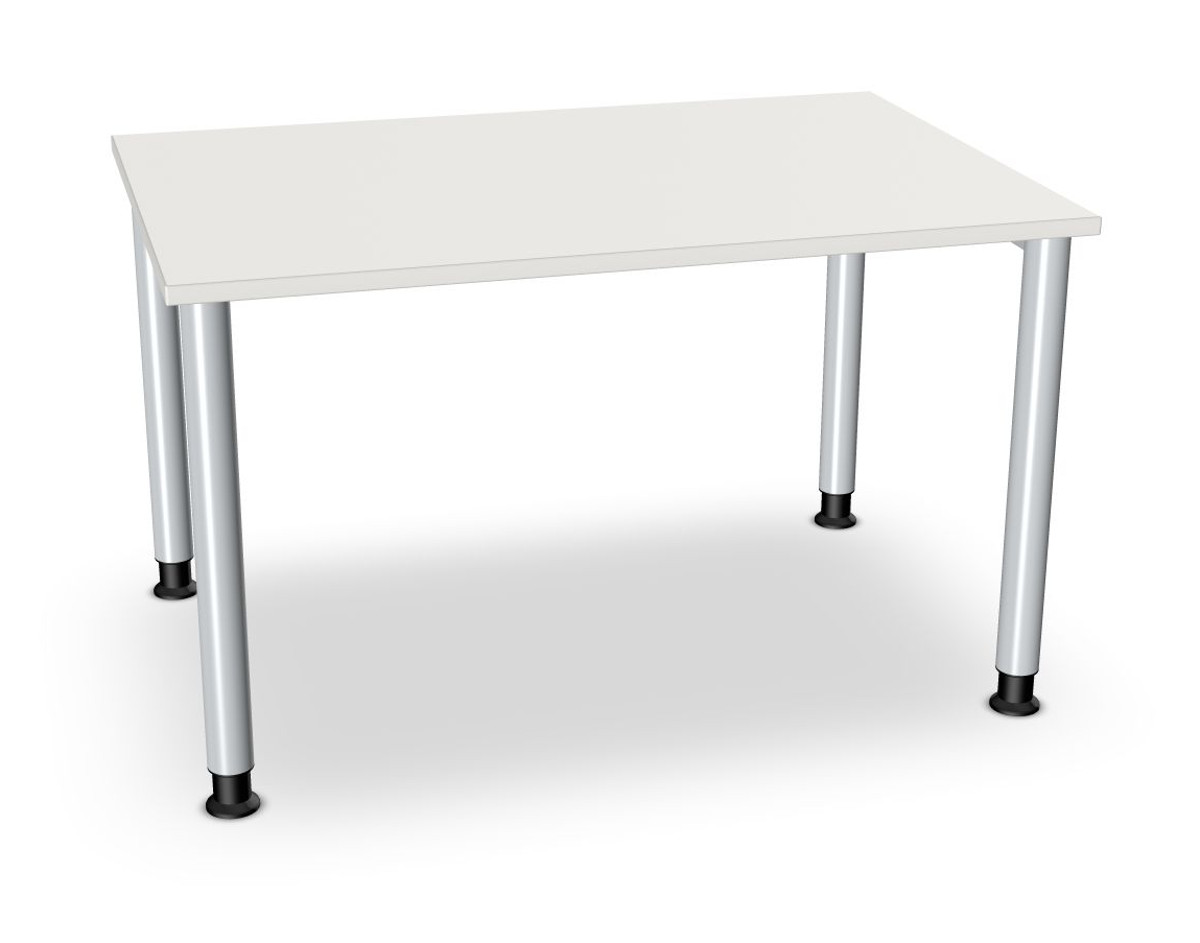 Assmann Schreibtisch, Rundbeine alufarbig, Serie dataline-RS