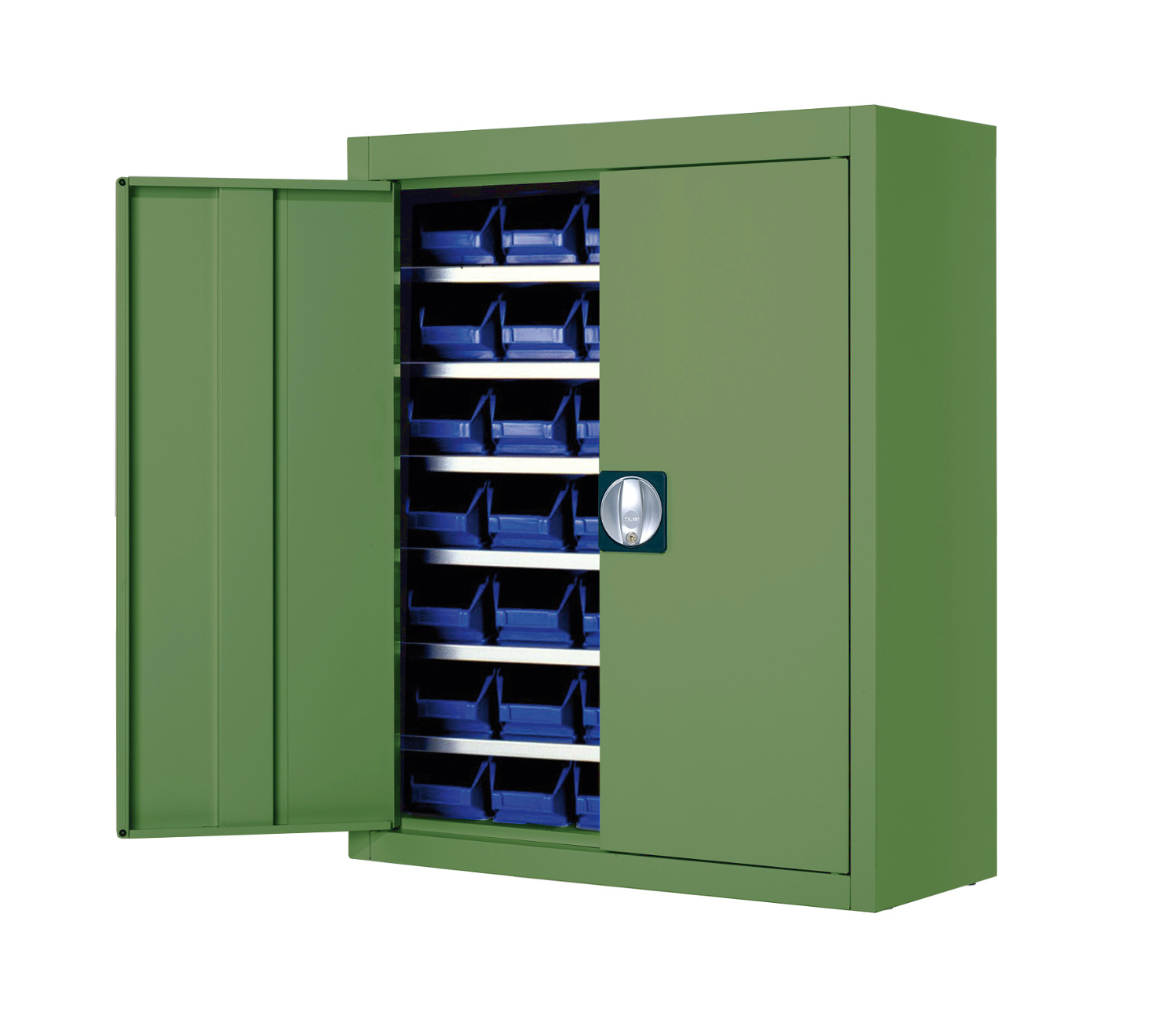 201-0047-00-schrank-mit-sichtlagerkaesten3NndIzutIKOin Stahl-Schrank mit Kästen 42 x Gr. 5