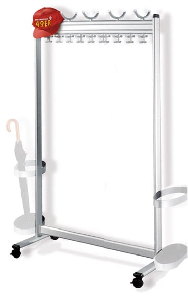 126-196255c205674710cLFLdHFaJIWiO1 Mobile Reihengarderobe multiline, aus Aluminium, B1000xT400xH1700mm