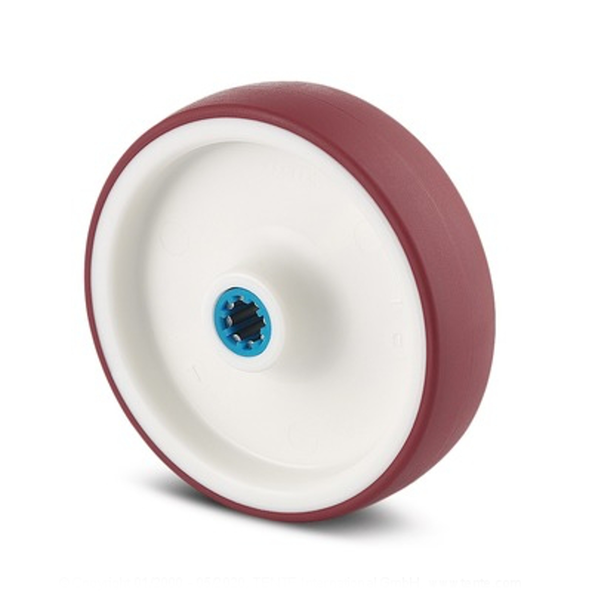 Rad Ø 80x32mm breit, weiß/rot