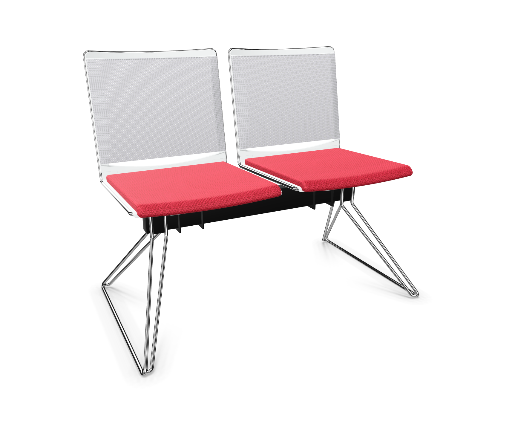 viasit Klikit Traversenbank - 2er-Sitzgruppen - Rücken-Netzbespannung grau