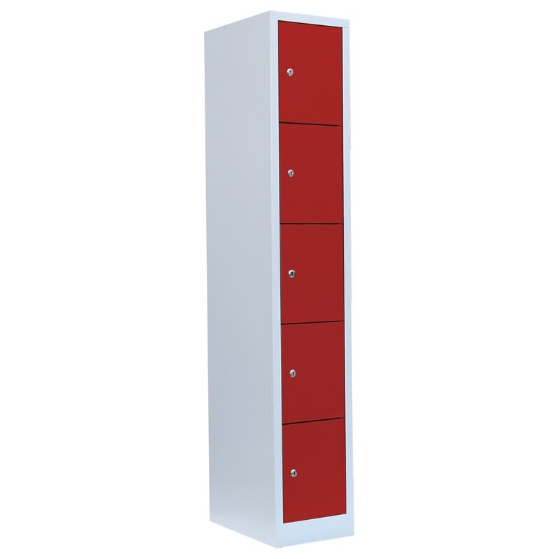 Lüllmann Stahl-Schließfachschrank 1 Abteil à 300 mm, 5 Fächer