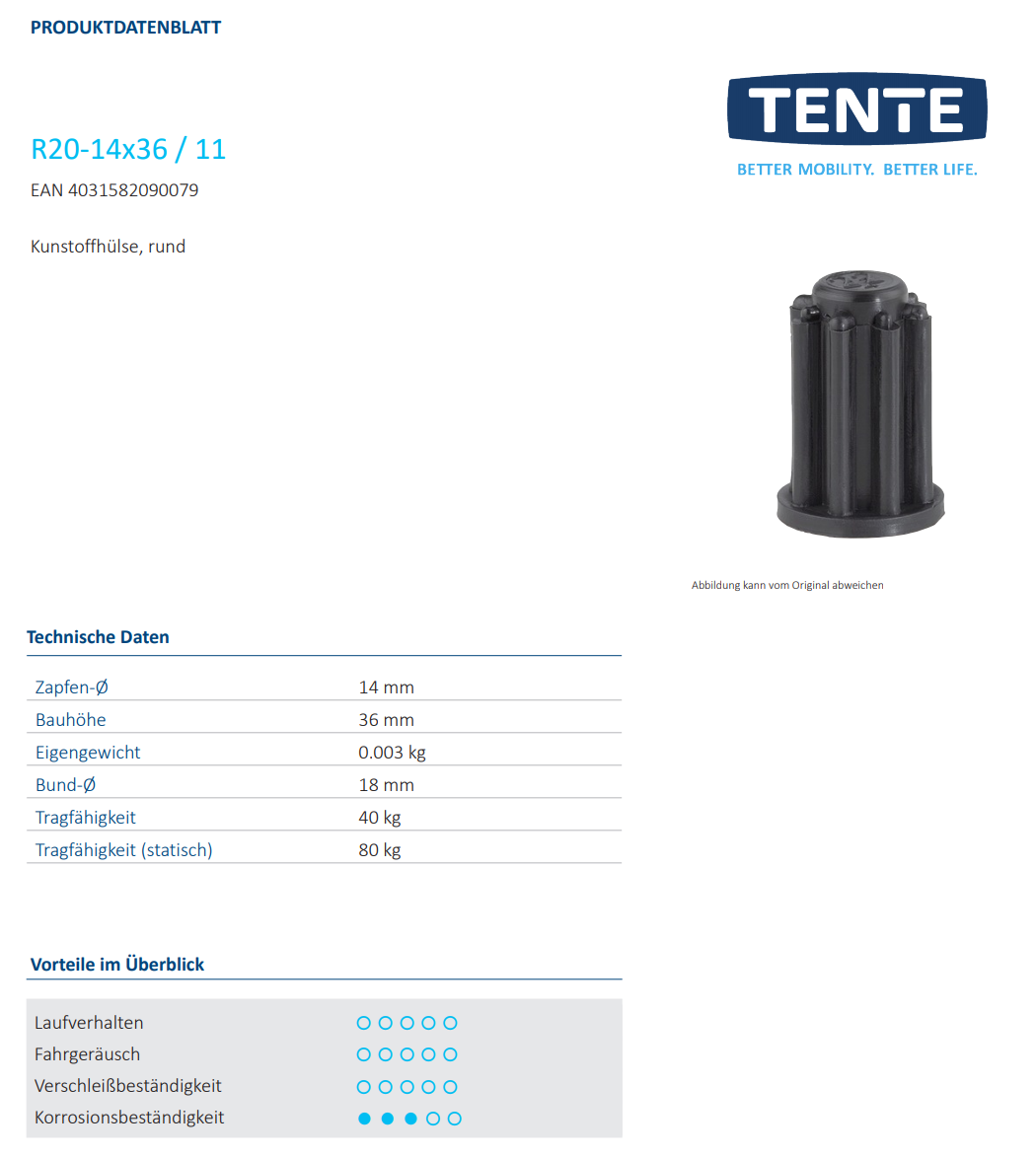016-0014q2RoMPMpfWGTL Tente Kunststoffhülse rund