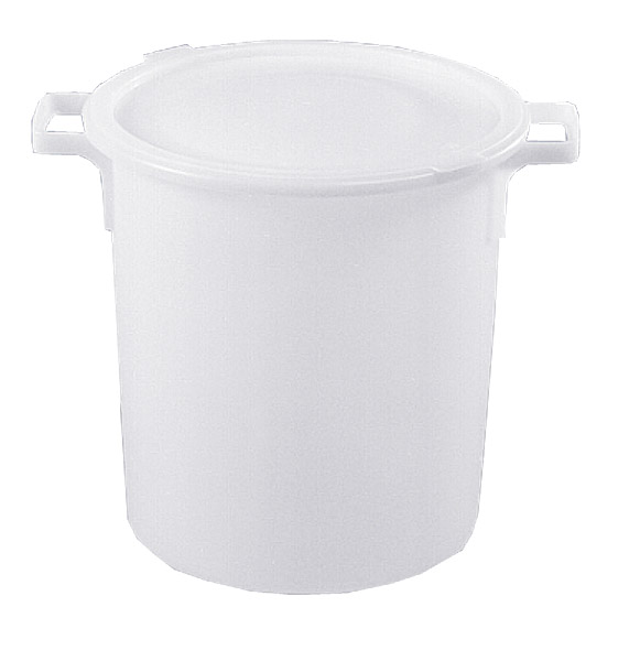 614-0001 Kunststoff-Tonne, naturweiß, Ø 420 x H 445mm, Inhalt 40L, Material: HDPE