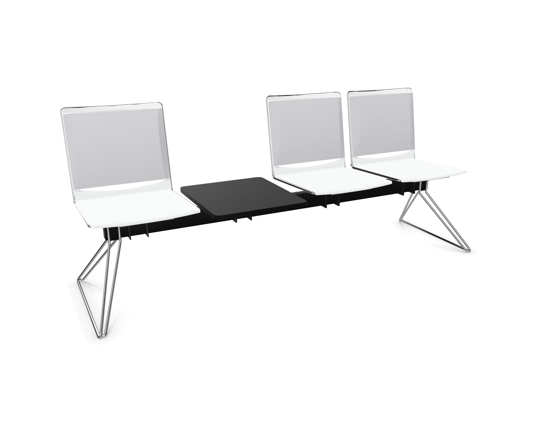 viasit Klikit Traversenbank - 4er-Sitzgruppen - Rücken-Netzbespannung grau