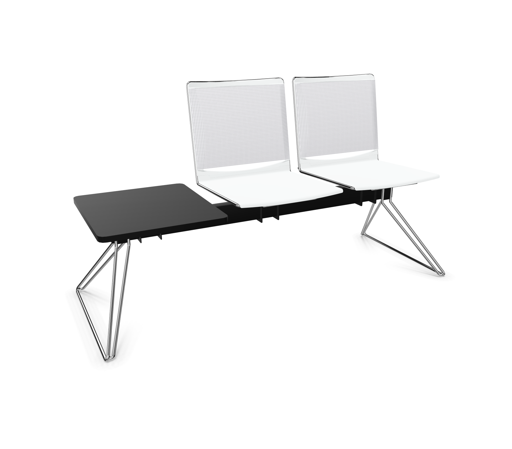 202-0940 viasit Klikit Traversenbank 3er-Sitzgruppen - Rücken-Netzbespannung weiß