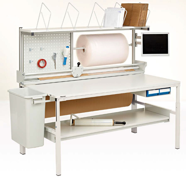 587_packtisch Tischwagen mit Unterplatte