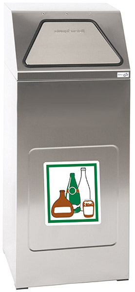 517-0498 Edelstahl-Wertstoffbehälter Typ 3, für 65 Liter Inhalt