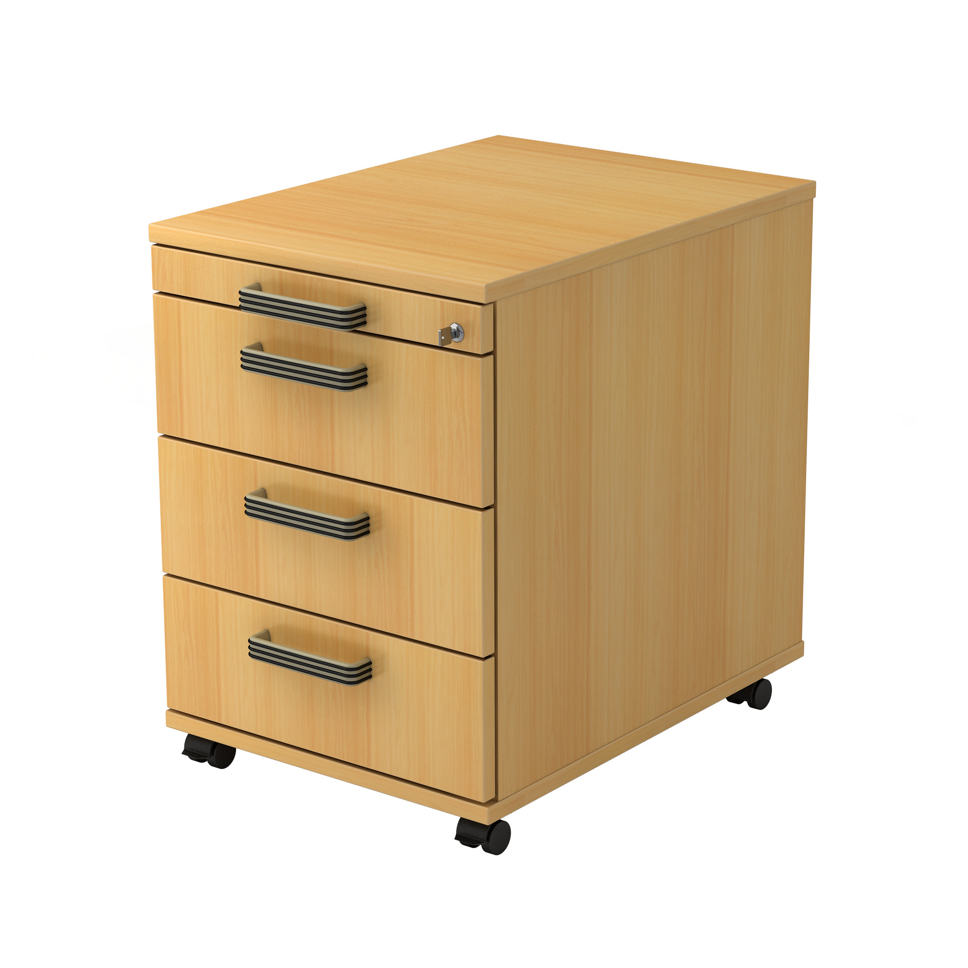 212-0563-40 Rollcontainer, Schubladen Gr. 1/3/3/3, Serie Solid H