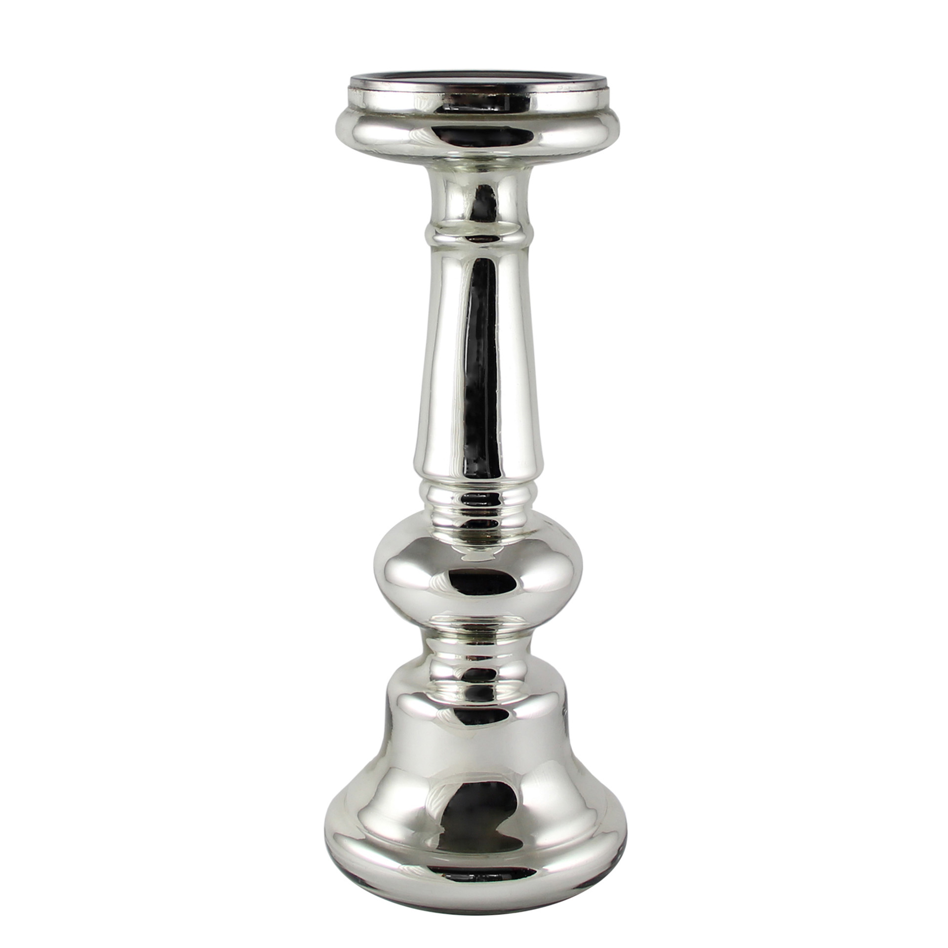 821-5068_FVlfrNUAb8W4x4 Kerzenleuchter Komo für Stabkerzen, silber, H 38 cm, für Ø 10 cm
