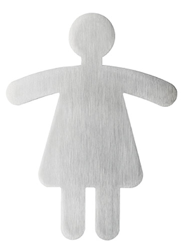 Piktogramm 90x120mm aus Edelstahl ausgestanzt Typ 50 WC Symbol DAMEN