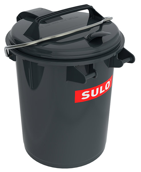 615-0001-93 Mülleimer aus Kunststoff, 35 Liter mit Bügel
