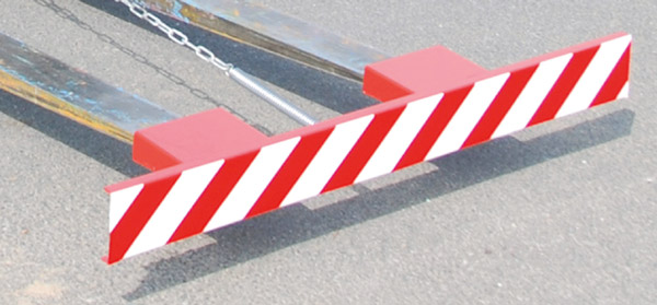 636-0356 Bauer Südlohn Gabelzinkenschild GZS , B995 X T200 X H100mm, vorn mit Warnstreifen, feuerrot